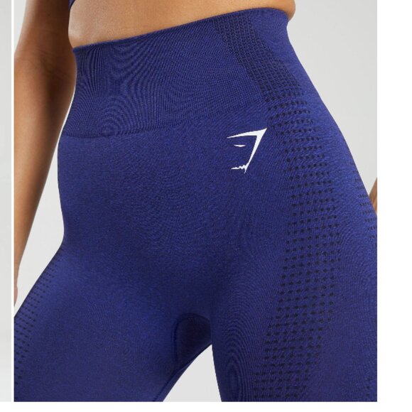 Gymshark Vital Seamless Leggings Large Cobalt Purple Marl - Picture 1 of 11